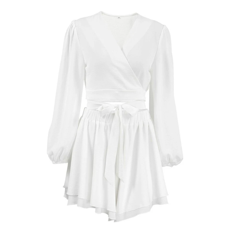 Fall New Ice Silk Wrinkled Sexy Cardigan Pajamas Two Sets Of Bubble Long-sleeved Shorts Women's Home Wear New Cross-border Swimsuit Bikini Three-piece Set Of Europe And The United States Sexy Backless Printing