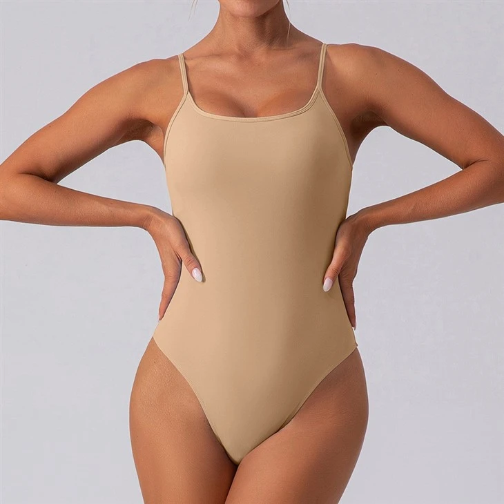 Sexy Camisole Fitness Seamless Jumpsuit With Nude Feel Slim Fitting Triangle Bodysuit Yoga Wear