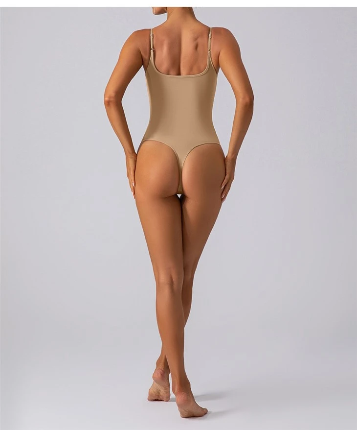 Sexy Camisole Fitness Seamless Jumpsuit With Nude Feel Slim Fitting Triangle Bodysuit Yoga Wear