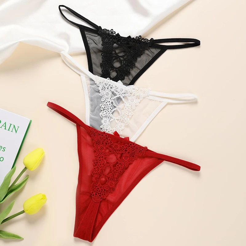 Seamless Sexy Lace Breathable Plus Size Women's Thong Daily Comfort Underwear