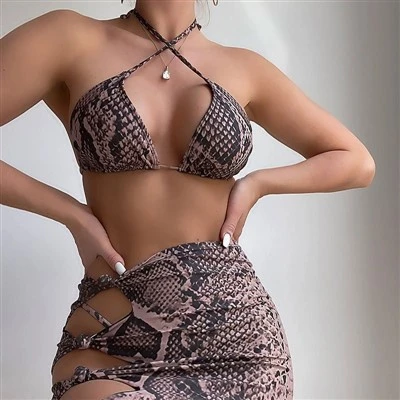 مجموعه بیکینی کراس لباس و لباس مجلل جدید زنانه ، لباس شنا سه تکه