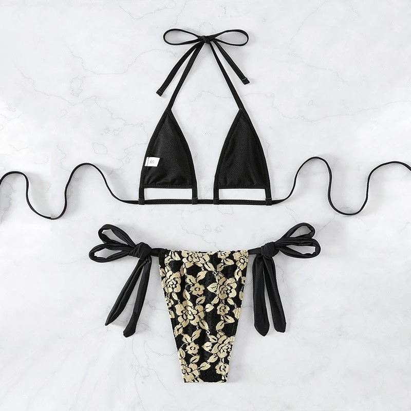 Trendy Sexy Adjustable Halter Bikini Women's Swimwear For Tropical Holiday