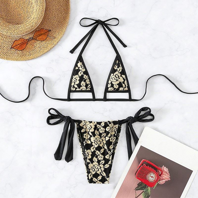 Trendy Sexy Adjustable Halter Bikini Women's Swimwear For Tropical Holiday