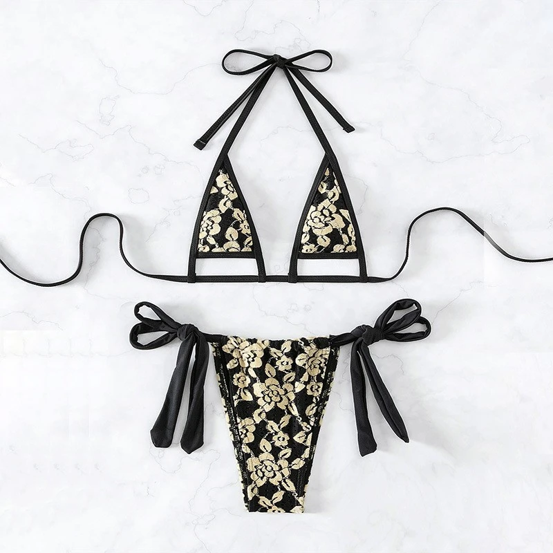Trendy Sexy Adjustable Halter Bikini Women's Swimwear For Tropical Holiday