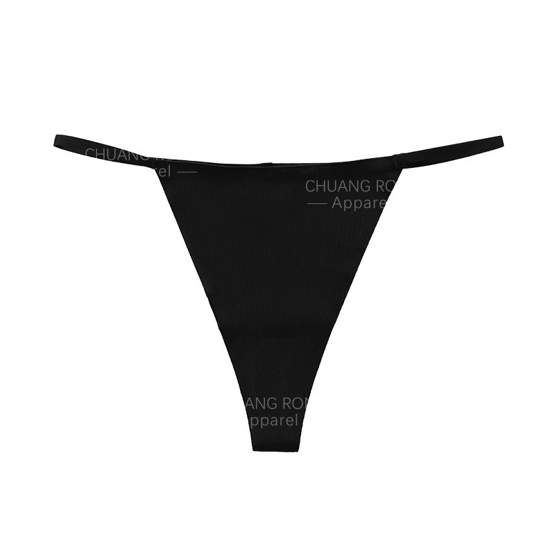 Women's Seamless Plus Size Sexy Low-Rise Thin Strap One-Piece Ice Silk Thong Underwear